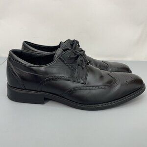 Joseph Abboud Wingtip Dress Oxford Shoes Italian Leather Black Mens 11 D